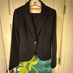 Pinstripe Blazer with Button Detail EXPRESS size 4